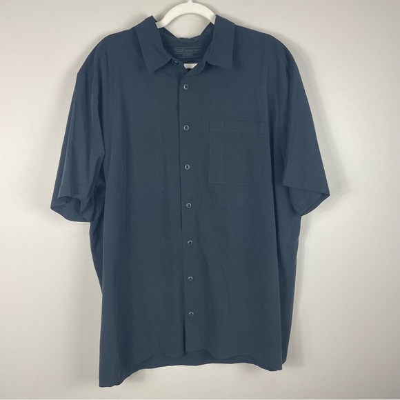 5.11 Tactical Shirt Mens XL Snap Button Up Short Sleeve Black Collared Top - Picture 5 of 5